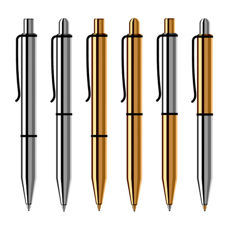 vector metallic ballpoint pensのイラスト素材