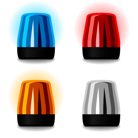 vector flasher police ambulance emergency fire deptのイラスト素材