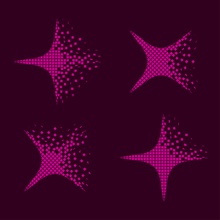 vector sparkles flying pixel symbolsのイラスト素材