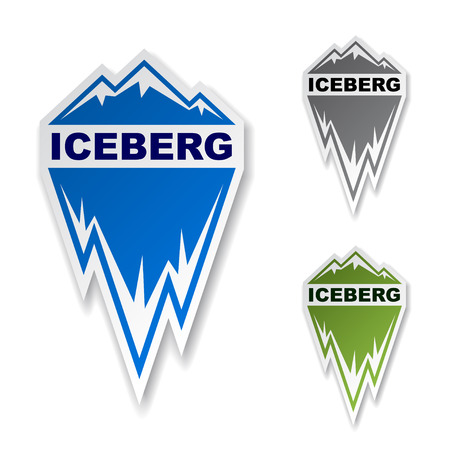 winter iceberg ice mountain stickerのイラスト素材