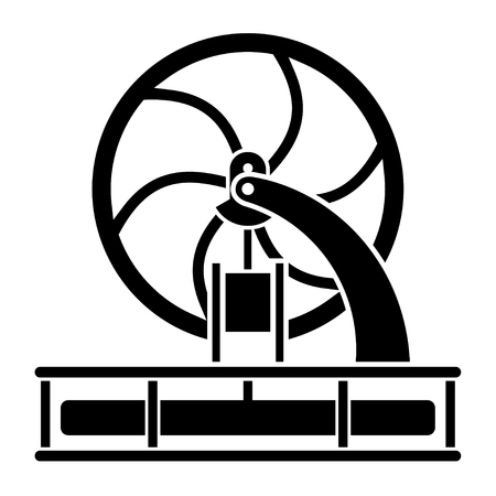 modern stirling engine model silhouetteのイラスト素材