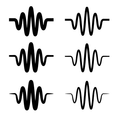 sinusoidal sound wave black symbolのイラスト素材
