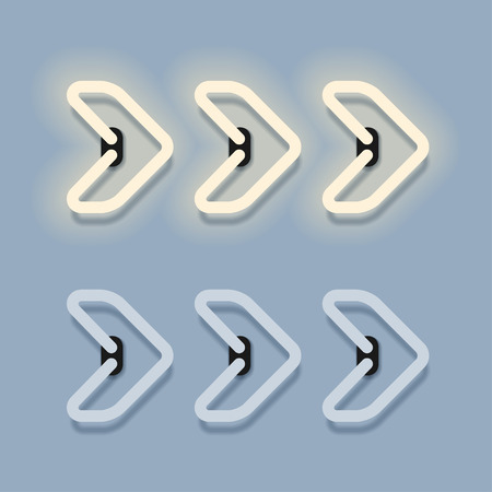 glowing neon arrowのイラスト素材