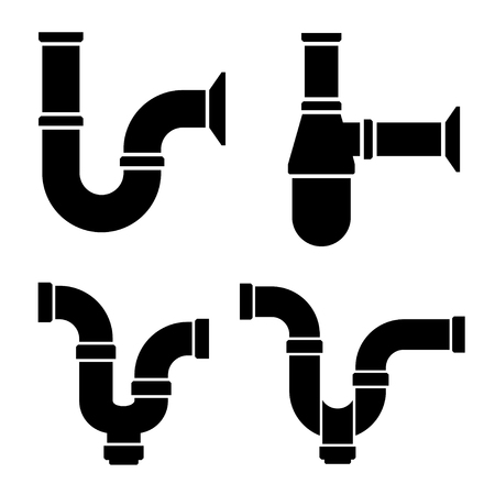 canalization airtrap siphon black symbolのイラスト素材