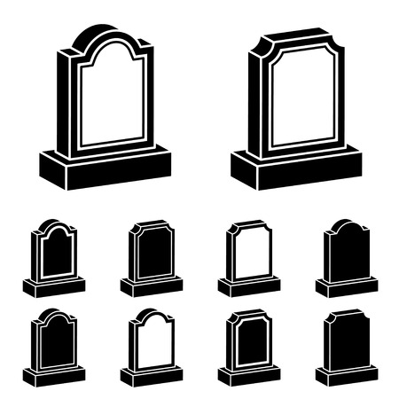 3d tombstone black symbolのイラスト素材