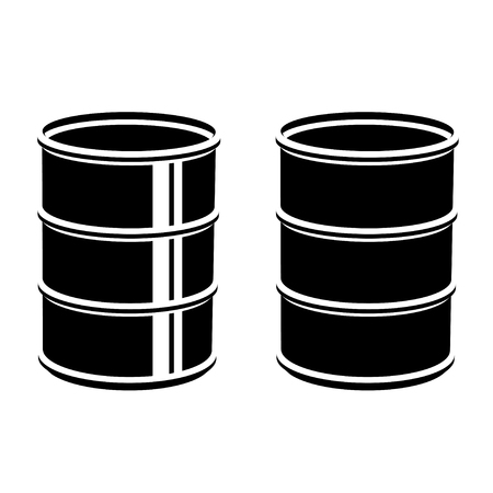 3D metal barrel black symbolのイラスト素材
