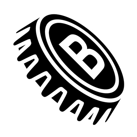 beer bottle cap black symbol vectorのイラスト素材