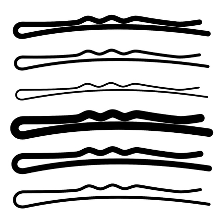 hair pin black symbol vectorのイラスト素材