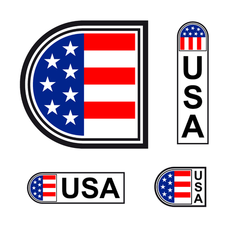 USA flag minimalistic badge symbol vectorのイラスト素材