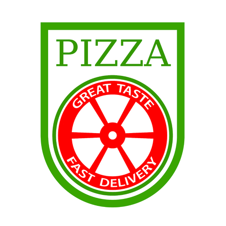 traditional italian pizza emblem vectorのイラスト素材