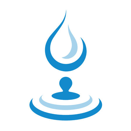 falling water drop circle wave simple symbol vectorのイラスト素材