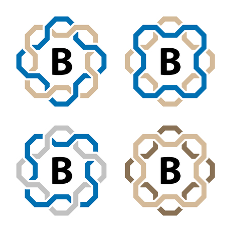 simple line circular frame letter symbol vectorのイラスト素材