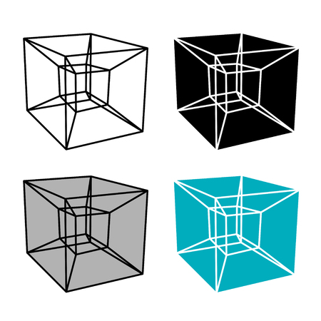 Abstract hyper cube simple symbol.のイラスト素材