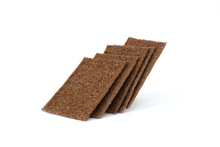 Useful dietary rye crispbreads on table