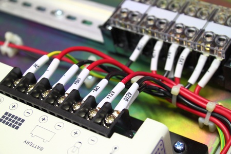 terminal electricity cables, connect between terminal screwのeditorial素材
