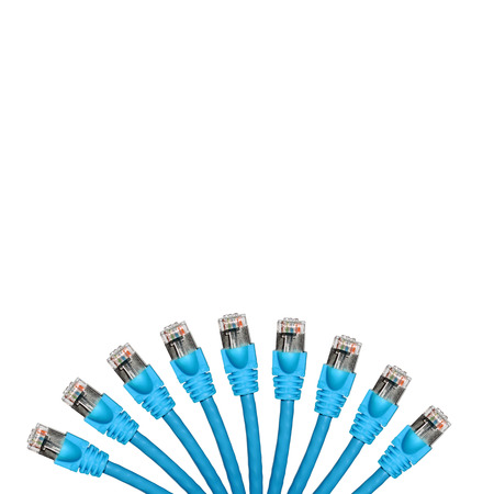 Lan cable isolated white background with copy space