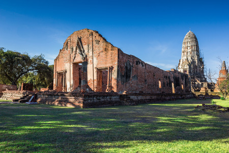 Ratburana temple the historic temple in Ayutthaya, Thailand.の写真素材