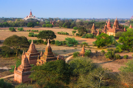 Temples in Bagan, Land of Pagoda, Myanmarの写真素材