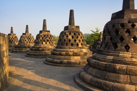 Borobudur Temple at sunrise time, Yogyakarta, Java, Indonesia.の写真素材