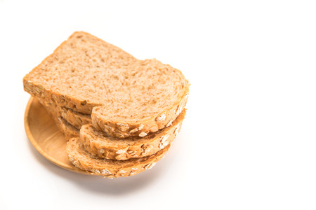 whole wheat bread, bio ingredients, very healthy isolated on white background