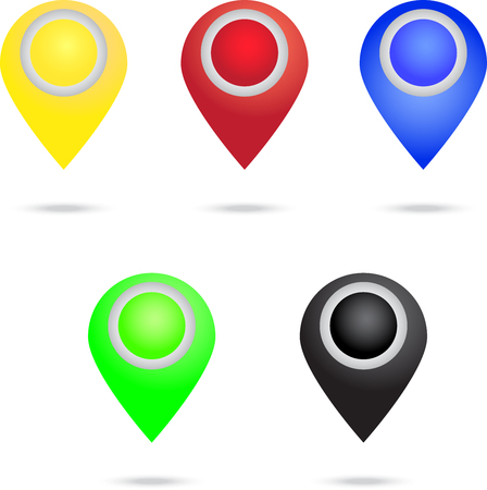 Set of map points vector imageのイラスト素材