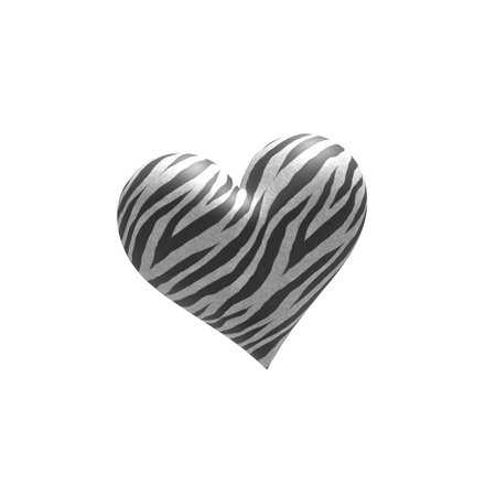 3D Zebra Print Heartのイラスト素材