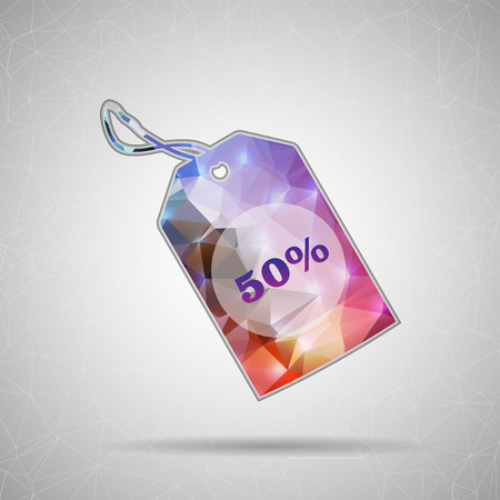 Creative concept vector icon of tag discounted for Web and Mobile Applications isolated on background. Vector illustration creative template design, Business software and social media.のイラスト素材