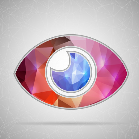 Abstract Creative concept vector icon of eye for Web and Mobile Applications isolated on background. Vector illustration template design, Business infographic and social media, origami icons.のイラスト素材