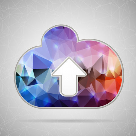 Abstract Creative concept vector icon of cloud for Web and Mobile Applications isolated on background. Vector illustration template design, Business infographic and social media, origami icons.のイラスト素材
