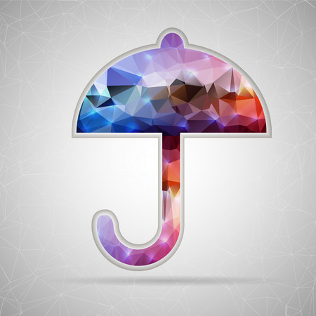 Abstract Creative concept vector icon of umbrella for Web and Mobile Applications isolated on background. Vector illustration template design, Business infographic and social media, origami icons.のイラスト素材