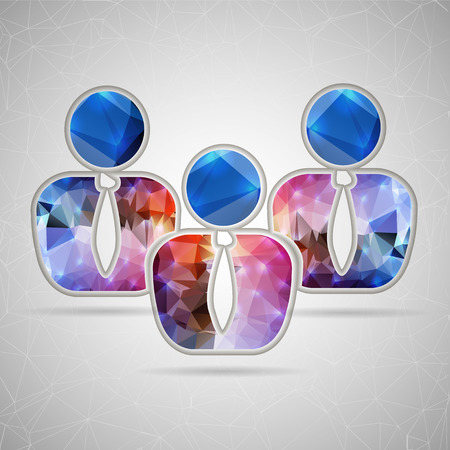 Abstract Creative concept vector icon of business people for Web and Mobile Applications isolated on background. Vector illustration template design, Business infographic and social media, origami.のイラスト素材