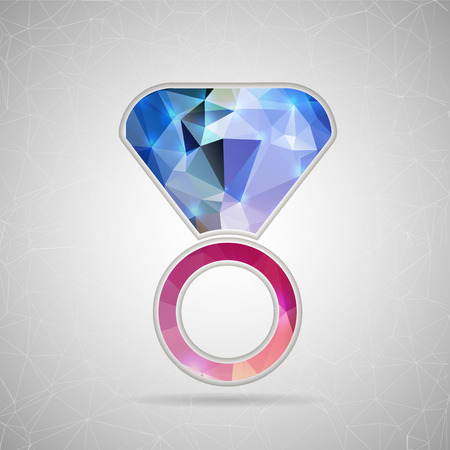 Abstract Creative concept vector icon of ring for Web and Mobile Applications isolated on background. Vector illustration template design, Business infographic and social media, origami icons.のイラスト素材
