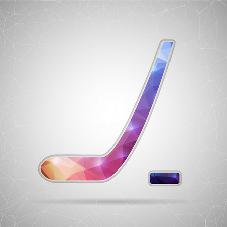 Abstract Creative concept vector icon of hockey for Web and Mobile Applications isolated on background. Vector illustration template design, Business infographic and social media, origami icons.のイラスト素材