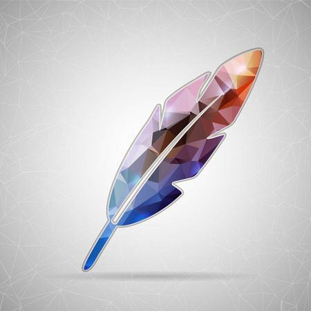 Abstract Creative concept vector icon of goose quill for Web and Mobile Applications isolated on background. Vector illustration template design, Business infographic and social media, origami icons.のイラスト素材
