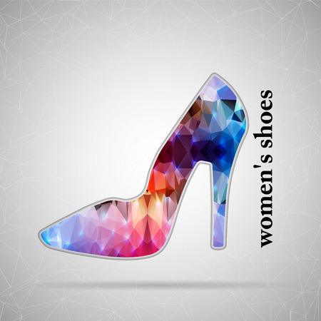 Abstract Creative concept vector icon of right shoe for Web and Mobile Applications isolated on background. Vector illustration template design, Business infographic and social media, origami icons.のイラスト素材