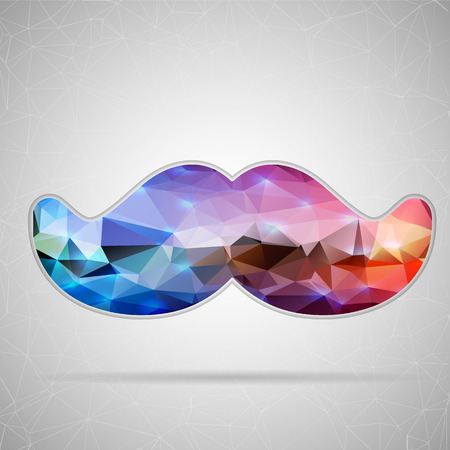 Abstract Creative concept vector icon of mustache for Web and Mobile Applications isolated on background. Vector illustration template design, Business infographic and social media, origami icons.のイラスト素材