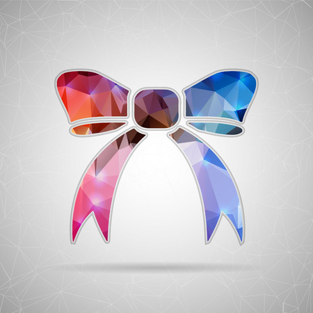 Abstract Creative concept vector icon of bow tie for Web and Mobile Applications isolated on background. Vector illustration template design, Business infographic and social media, origami icons.のイラスト素材