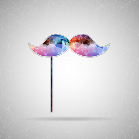 Abstract Creative concept vector icon of mustache for Web and Mobile Applications isolated on background. Vector illustration template design, Business infographic and social media, origami icons.のイラスト素材
