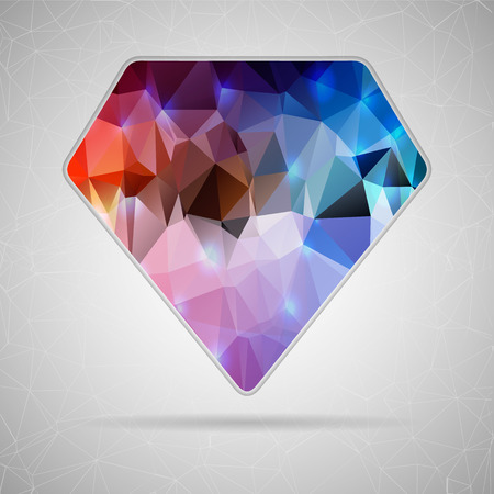 Abstract Creative concept vector icon of diamond for Web and Mobile Applications isolated on background. Vector illustration template design, Business infographic and social media, origami icons.のイラスト素材