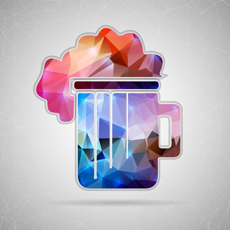 Abstract Creative concept vector icon of beer for Web and Mobile Applications isolated on background. Vector illustration template design, Business infographic and social media, origami icons.のイラスト素材