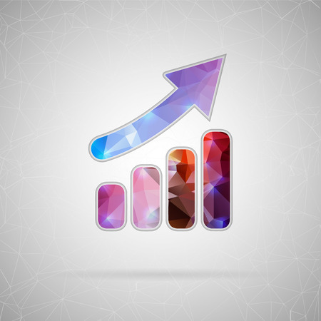 Abstract Creative concept vector icon of diagram. For Web and Mobile applications isolated on background, design illustration template, flat business infographic, social media, art origami icons.のイラスト素材