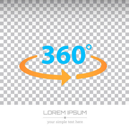 Abstract Creative concept vector image logo of 360 degrees for web and mobile applications isolated on background, art illustration template design, business infographic and social media, icon, symbolのイラスト素材