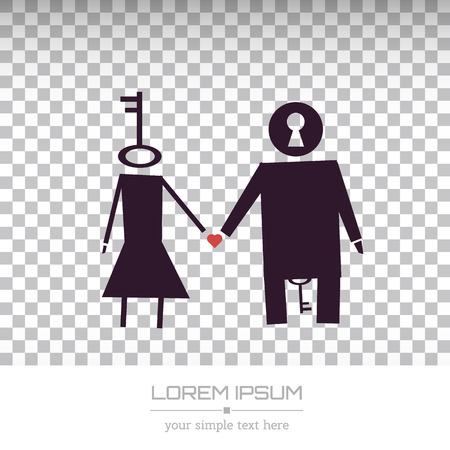 Abstract Creative concept vector unusual lovely couple silhouette of a man and a woman isolated on white background. For Web and Mobile Applications, Illustration template design, business infographicのイラスト素材