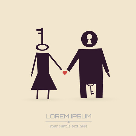 Abstract Creative concept vector unusual lovely couple silhouette of a man and a woman isolated on white background. For Web and Mobile Applications, Illustration template design, business infographicのイラスト素材