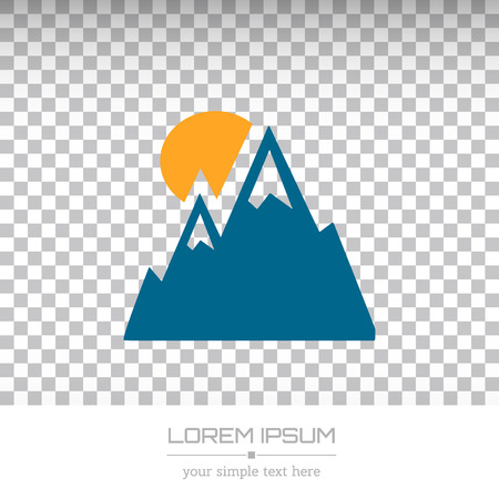 Abstract Creative concept vector logo icon of alp for Web and Mobile Applications isolated on background. Vector illustration template design, Business infographic and social media, origami icons.のイラスト素材