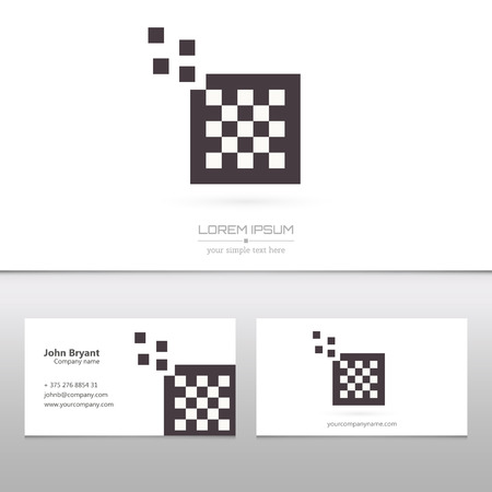Abstract Creative concept vector logo of chess for web and mobile applications isolated on background, art illustration template design, business infographic and social media, icon, symbol, element.のイラスト素材