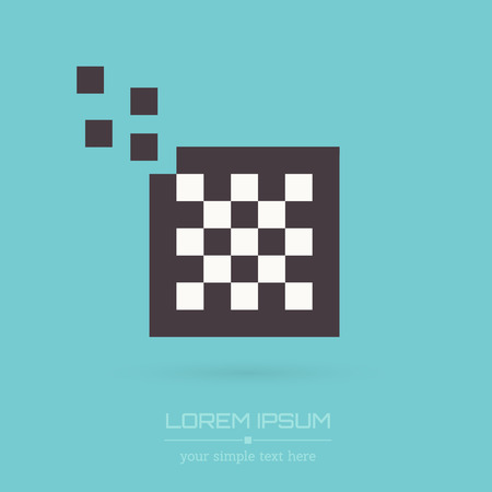 Abstract Creative concept vector logo of chess for web and mobile applications isolated on background, art illustration template design, business infographic and social media, icon, symbol, element.のイラスト素材