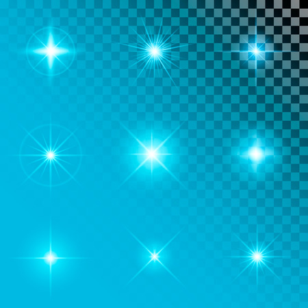 Creative concept Vector set of glow light effect stars bursts with sparkles isolated on black background. For illustration template art design, banner for Christmas celebrate, magic flash energy ray.のイラスト素材