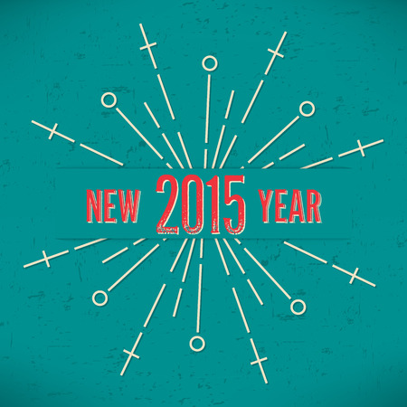 Abstract Creative concept vector design layout with text - New Year. For web and mobile icon isolated on background, art template, retro elements, logos, identity, labels, badge, ink, tag, old card.のイラスト素材