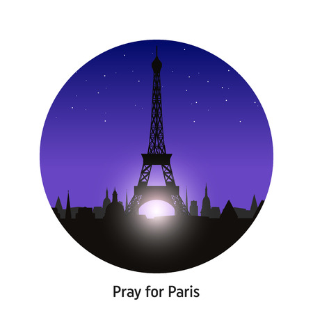 Pray for Paris, 13 November 2015. Abstract creative concept vector image. For art illustration template design, infographic and social media.のイラスト素材
